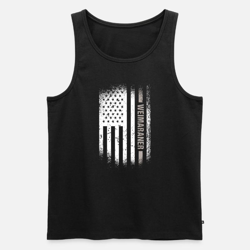 Weimaraner Us Flag - Männer Premium Bio Tank Top - Schwarz