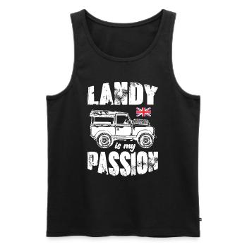 Landy is My Passion - Men's Premium Organic Tank Top - black - Front - Michal (187cm)