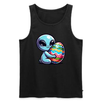 Câlin extraterrestre de Pâques et amour des œufs - Débardeur bio Premium Homme - noir - Devant - Michal (187cm)