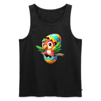 Easter Parrot Hatches from Egg - Men's Premium Organic Tank Top - black - Front - AI Model Male 178 light (178cm)