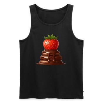 Schokolade Erdbeere Fusion Schmelzendes Design - Männer Premium Bio Tank Top - Schwarz - Vorne - AI Model Male 178 light (178cm)