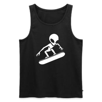 Design minimaliste : Alien Snowboarder - Débardeur bio Premium Homme - noir - Devant - Michal (187cm)