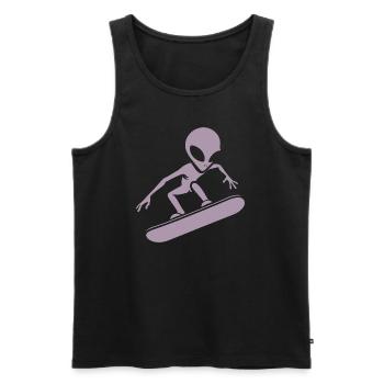 Design minimaliste : Alien snowboarder - Débardeur bio Premium Homme - noir - Devant - Michal (187cm)