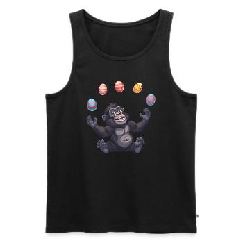 Ostern Gorilla Jongleur mit Eiern - Männer Premium Bio Tank Top - Schwarz - Vorne - AI Model Male 178 light (178cm)
