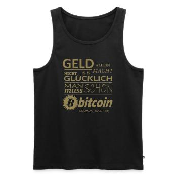 Geld alleine macht nicht Glücklich Bitcoin Sprüche - Männer Premium Bio Tank Top - Schwarz - Vorne - AI Model Male 178 light (178cm)