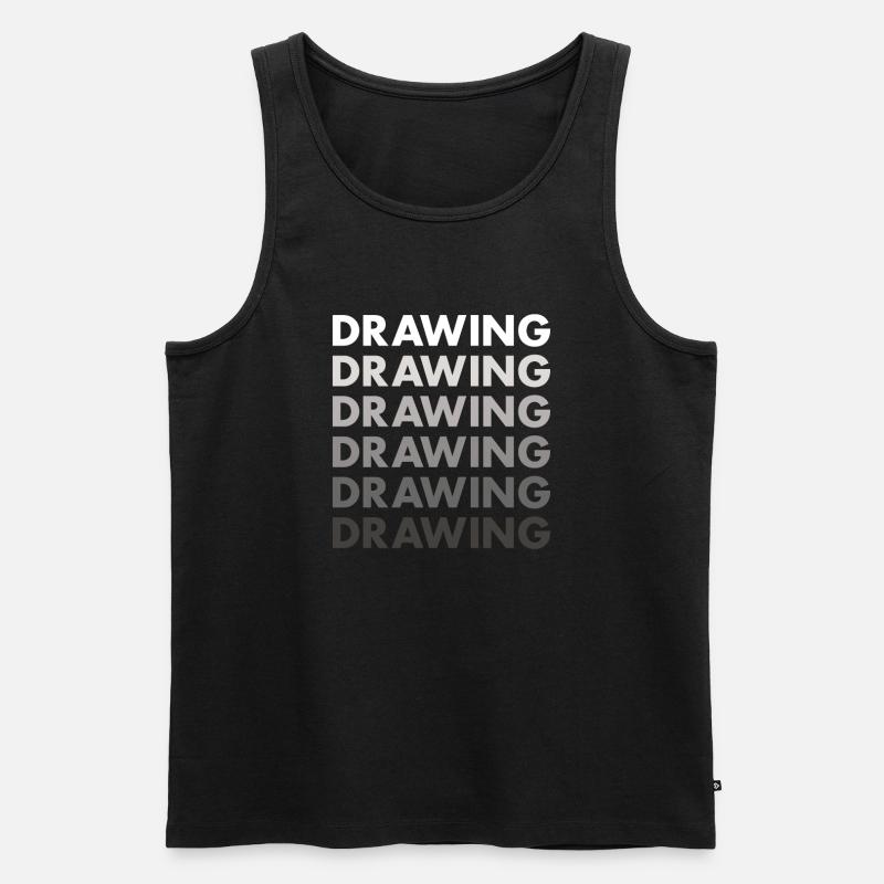 Drawer Drawing - Männer Premium Bio Tank Top - Schwarz