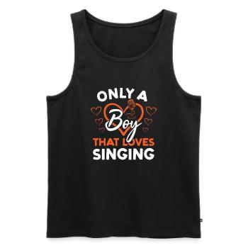 Singer Only A Boy That Loves Singing - Männer Premium Bio Tank Top - Schwarz - Vorne - AI Model Male 178 light (178cm)
