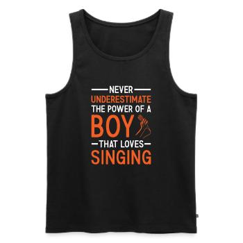 Singer Never Underestimate The Power Of A Boy - Männer Premium Bio Tank Top - Schwarz - Vorne - AI Model Male 178 light (178cm)