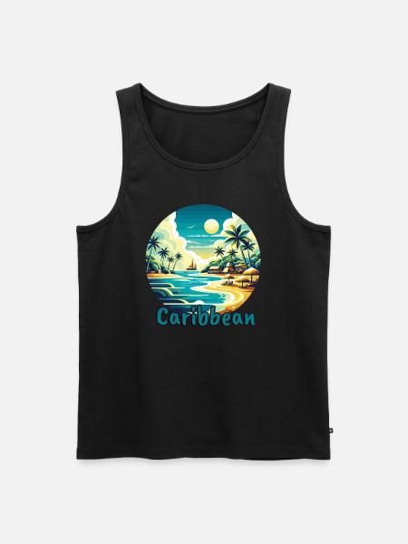 Caribbean Vacation American Beach - Men's Premium Organic Tank Top - black