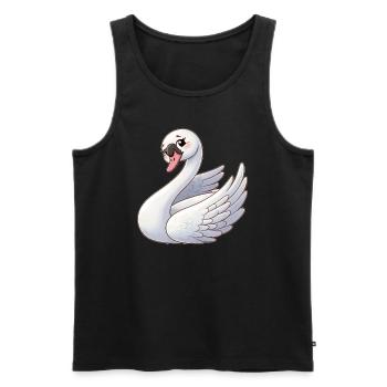 Weißer Schwan als himmlischer Engel - Männer Premium Bio Tank Top - Schwarz - Vorne - AI Model Male 178 light (178cm)