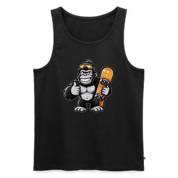 Gorilla Snowboard Snowboarder Wintersport - Männer Premium Bio Tank Top - Schwarz - Vorne - Michal (187cm)