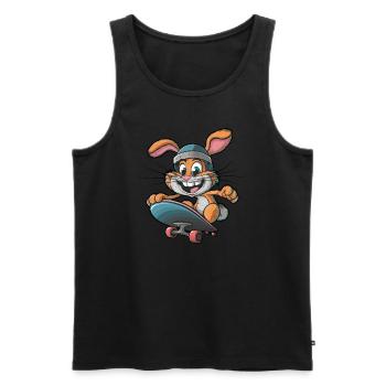 Süßes Kaninchen Skateboard Skateboarder lustiger - Männer Premium Bio Tank Top - Schwarz - Vorne - Michal (187cm)