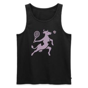 Cow Tennis Tennis Player Silhouette Minimalist - Men's Premium Organic Tank Top - black - Front - Michal (187cm)