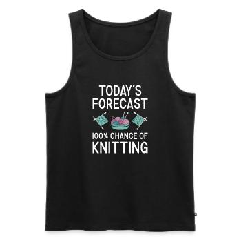 Knitter Today's Forecast Knitting - Männer Premium Bio Tank Top - Schwarz - Vorne - Michal (187cm)