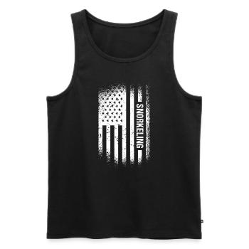 Snorkeler Drapeau Us Snorkeling - Débardeur bio Premium Homme - noir - Devant - Michal (187cm)