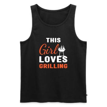 Griller This Girl Loves Grilling - Men's Premium Organic Tank Top - black - Front - Michal (187cm)