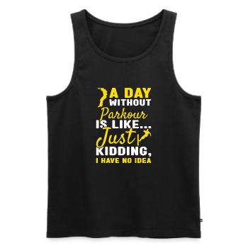 Traceur A Day Without Parkour - Männer Premium Bio Tank Top - Schwarz - Vorne - AI Model Male 178 light (178cm)