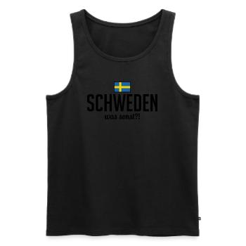 Schweden was sonst Spruch Skandinavien - Männer Premium Bio Tank Top - Schwarz - Vorne - Michal (187cm)