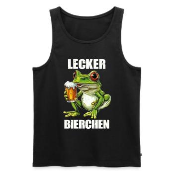 Lecker Bierchen X Frosch Meme Bier lustiges - Männer Premium Bio Tank Top - Schwarz - Vorne - AI Model Male 178 light (178cm)