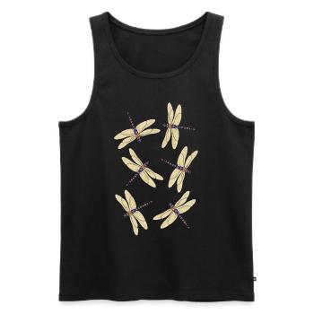 Sechs Libellen - Männer Premium Bio Tank Top - Schwarz - Vorne - Michal (187cm)