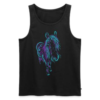 Cheval - Débardeur bio Premium Homme - noir - Devant - AI Model Male 178 light (178cm)