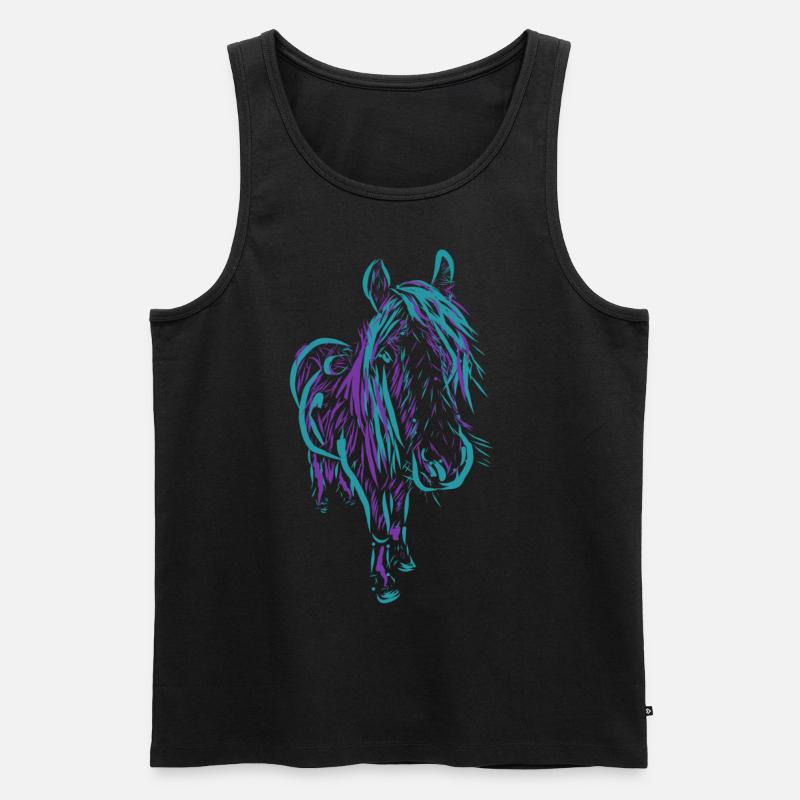 Pferd - Männer Premium Bio Tank Top - Schwarz