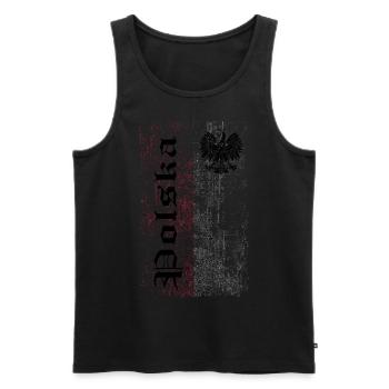 Polska - Men's Premium Organic Tank Top - black - Front - AI Model Male 178 light (178cm)