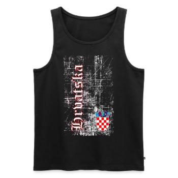 Hrvatska - Men's Premium Organic Tank Top - black - Front - Michal (187cm)