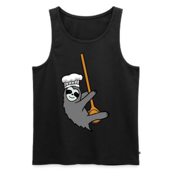 Fleißig Faultier Küche kochen Kochlöffel Hobbykoch - Männer Premium Bio Tank Top - Schwarz - Vorne - Michal (187cm)