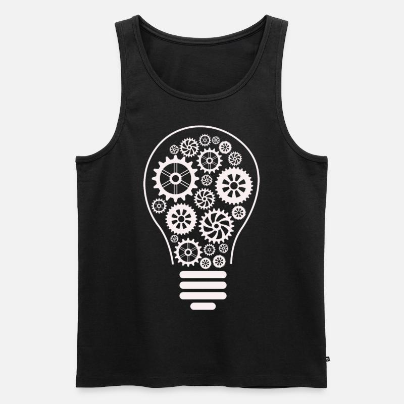 Birne - Glühbirne - Lampe - Strom - Männer Premium Bio Tank Top - Schwarz