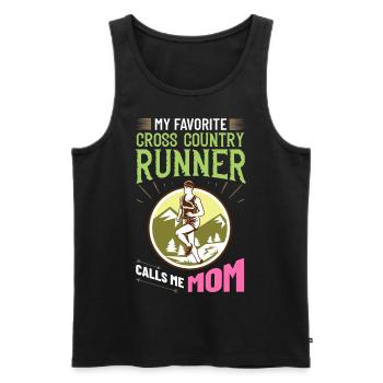 Cross Country Running Crosslauf Geländelauf Laufen - Débardeur bio Premium Homme - noir - Devant - Michal (187cm)
