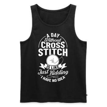 Cross Stitch Pattern Cross Stitch Needles Embroidery Weaving - Men's Premium Organic Tank Top - black - Front - AI Model Male 178 light (178cm)
