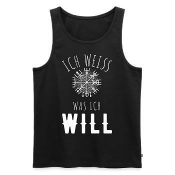 Wegweiser MOTIVATION - VEGVISIR - Männer Premium Bio Tank Top - Schwarz - Vorne - AI Model Male 178 light (178cm)