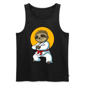 Cute Sport Sloth - Men's Premium Organic Tank Top - black - Front - AI Model Male 178 light (178cm)