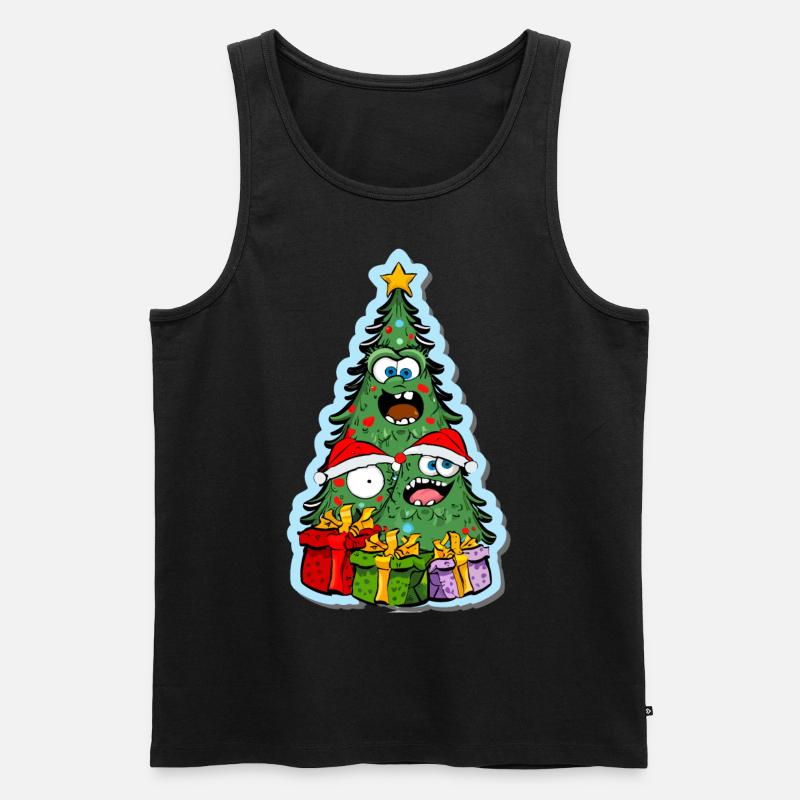 lustiger Weihnachtsbaum - Männer Premium Bio Tank Top - Schwarz