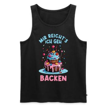 Backen Bäckerin Backkönigin Backfee Torte Kuchen - Männer Premium Bio Tank Top - Schwarz - Vorne - Michal (187cm)