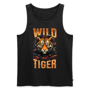 Tiger, Tiger Head, Big Cat, Predator, Wild, Strong - Men's Premium Organic Tank Top - black - Front - AI Model Male 178 light (178cm)