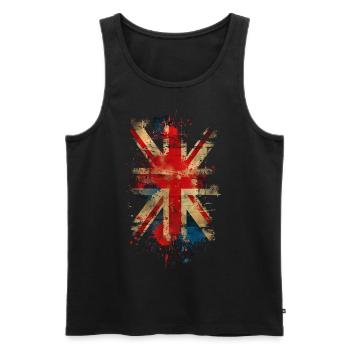 Union Jack - Men's Premium Organic Tank Top - black - Front - AI Model Male 178 light (178cm)