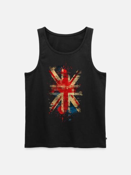 Union Jack - Men's Premium Organic Tank Top - black