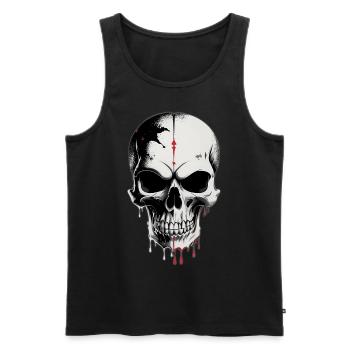 Skull - Men's Premium Organic Tank Top - black - Front - AI Model Male 178 light (178cm)