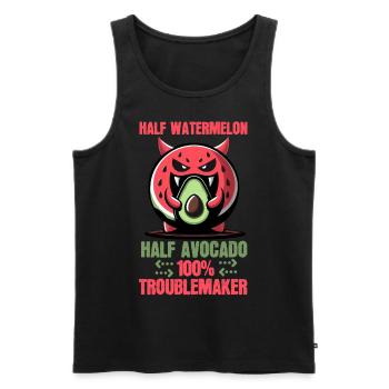 Half Watermelon, Half Avocado, All Trouble! - Men's Premium Organic Tank Top - black - Front - AI Model Male 178 light (178cm)