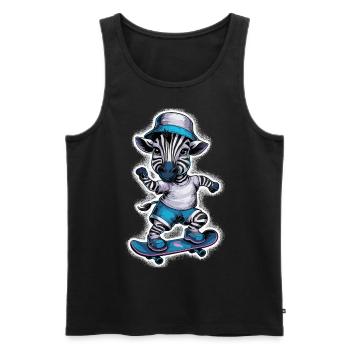 Zebra auf Skateboard Skater Skateboarding für - Männer Premium Bio Tank Top - Schwarz - Vorne - Michal (187cm)