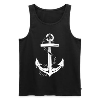 ANKER - Männer Premium Bio Tank Top - Schwarz - Vorne - Michal (187cm)