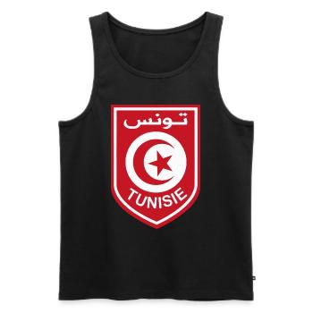 Tunisian flag - Men's Premium Organic Tank Top - black - Front - AI Model Male 178 light (178cm)