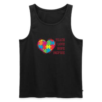 Autism Teach Love Hope Inspire - Men's Premium Organic Tank Top - black - Front - Michal (187cm)