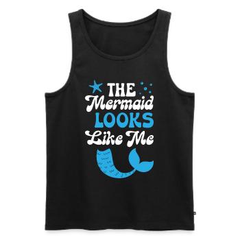 The Mermaid Looks Like Me - Männer Premium Bio Tank Top - Schwarz - Vorne - AI Model Male 178 light (178cm)
