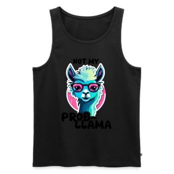 Not My Prob LLama - Lama Alpaka - Männer Premium Bio Tank Top - Schwarz - Vorne - Michal (187cm)