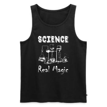 Science Real Magic - Men's Premium Organic Tank Top - black - Front - AI Model Male 178 light (178cm)