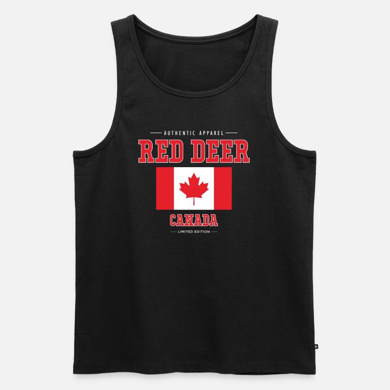 Red Deer - Männer Premium Bio Tank Top - Schwarz