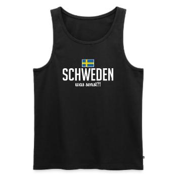 Schweden was sonst Spruch Skandinavien - Männer Premium Bio Tank Top - Schwarz - Vorne - Michal (187cm)